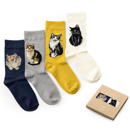 Bamboo Socks 4-pair set Pop Design Assortment in Gift Box