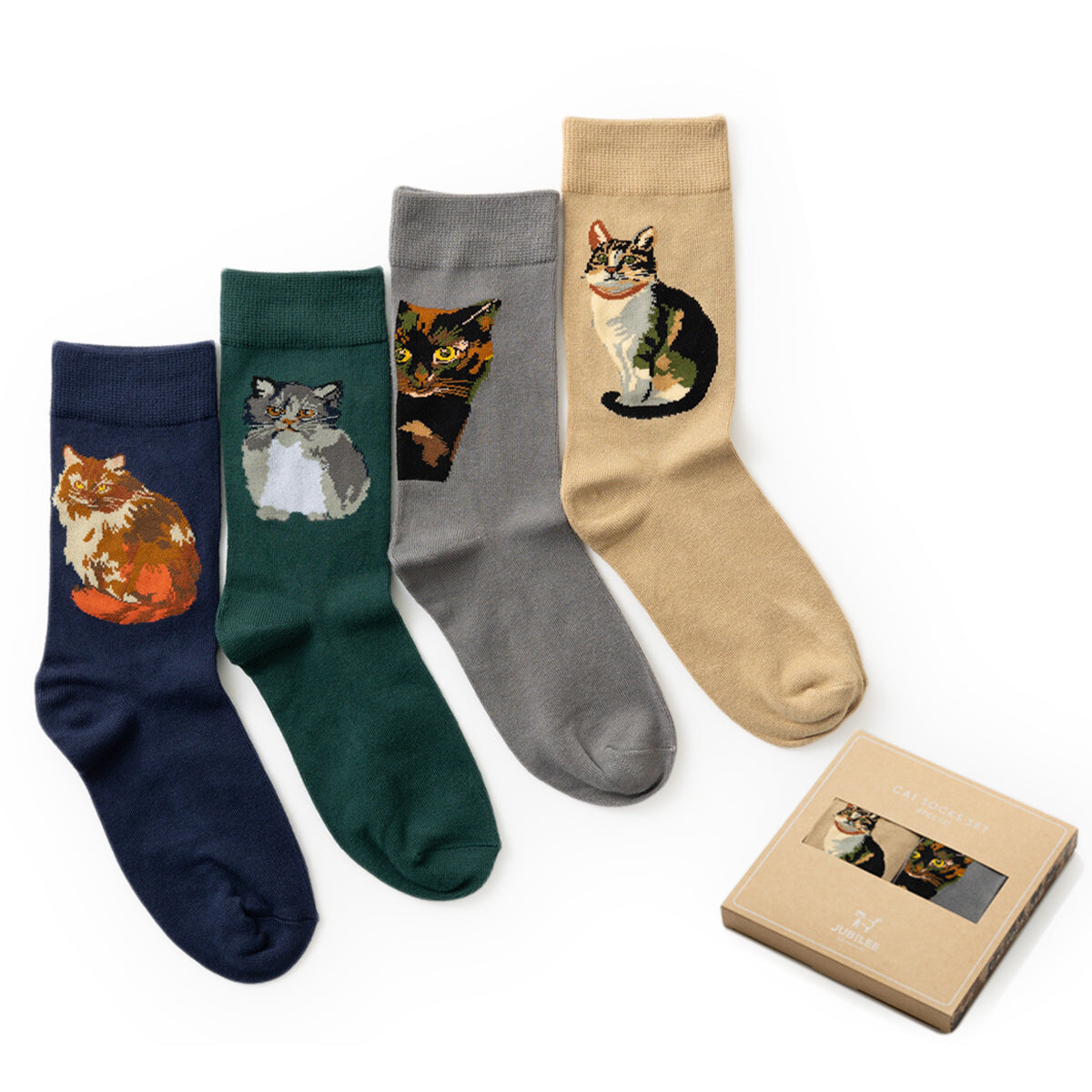 Bamboo Socks 4-pair set Pop Design Assortment in Gift Box