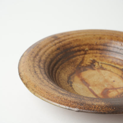 Ichiro Mori Dinner Rim Plate Bizen Woodfired