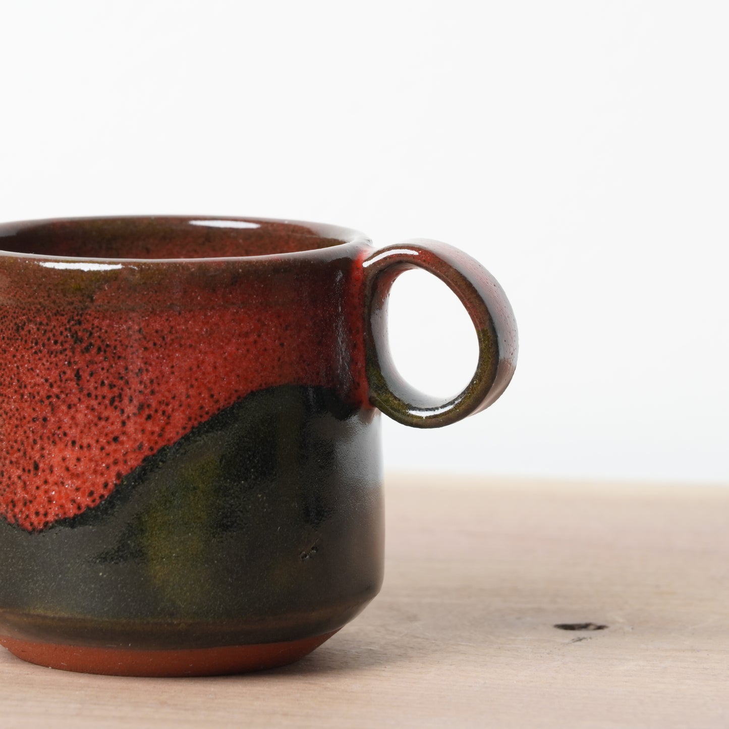 Hiroaki Okada Mug Red Sousei Kiln Hokkaido