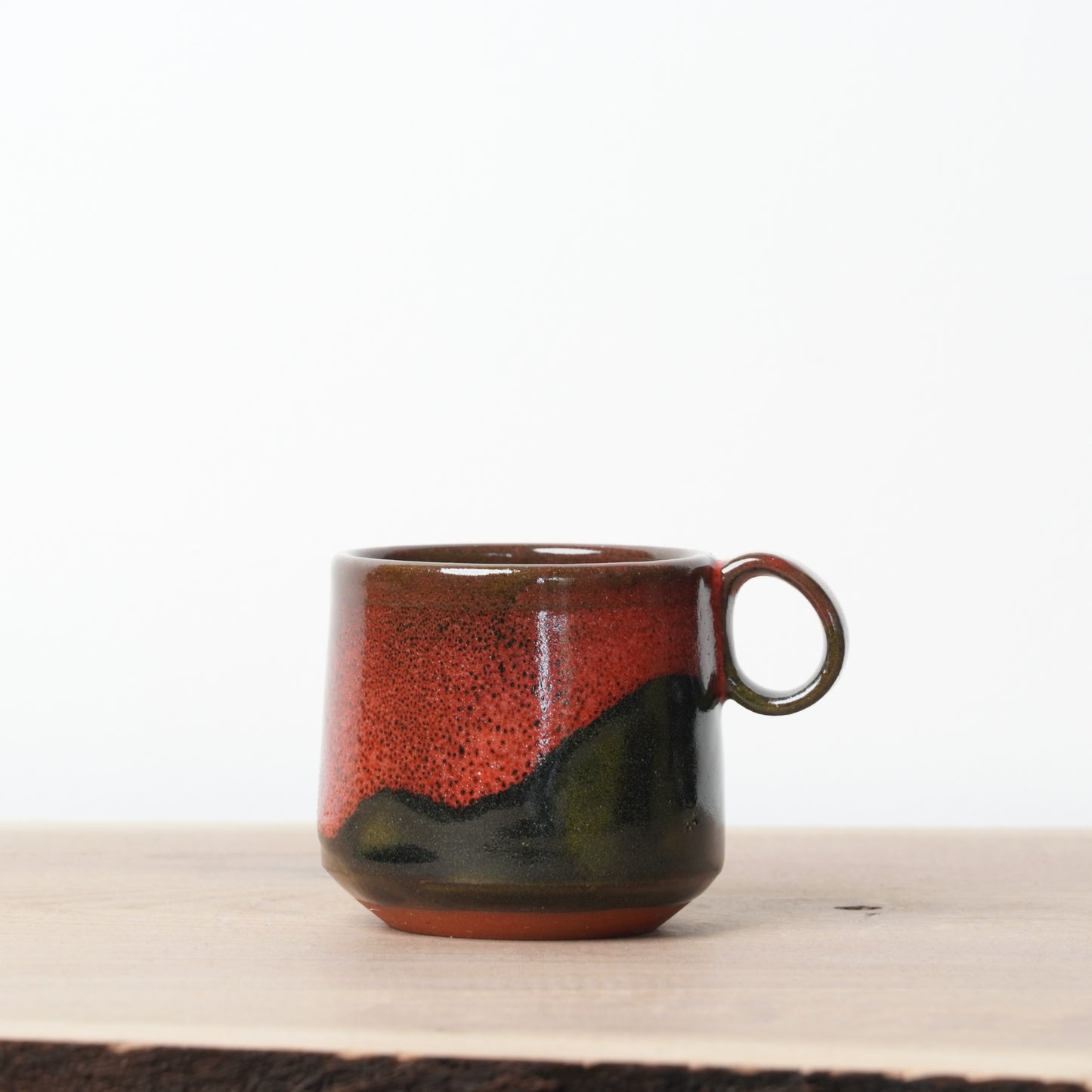 Hiroaki Okada Mug Red Sousei Kiln Hokkaido