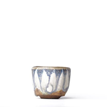 Nobuhito Nakaoka Colored Ash Glaze Guinomi Sake Cup with Gold