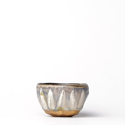 Nobuhito Nakaoka Colored Ash Glaze Guinomi Sake Cup with Gold