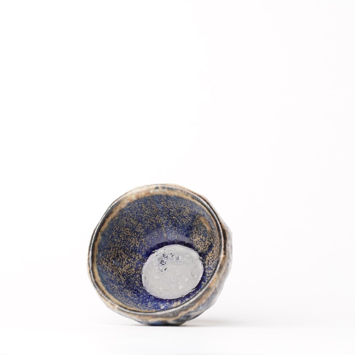 Nobuhito Nakaoka Colored Ash Glaze Guinomi Sake Cup with Gold