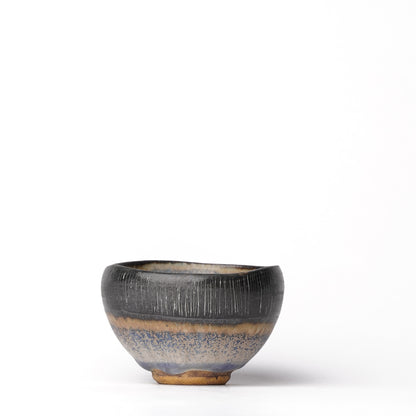 Nobuhito Nakaoka Colored Ash Glaze Guinomi Sake Cup with Gold