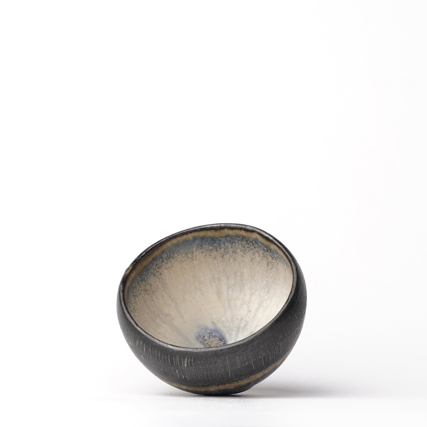 Nobuhito Nakaoka Colored Ash Glaze Guinomi Sake Cup with Gold