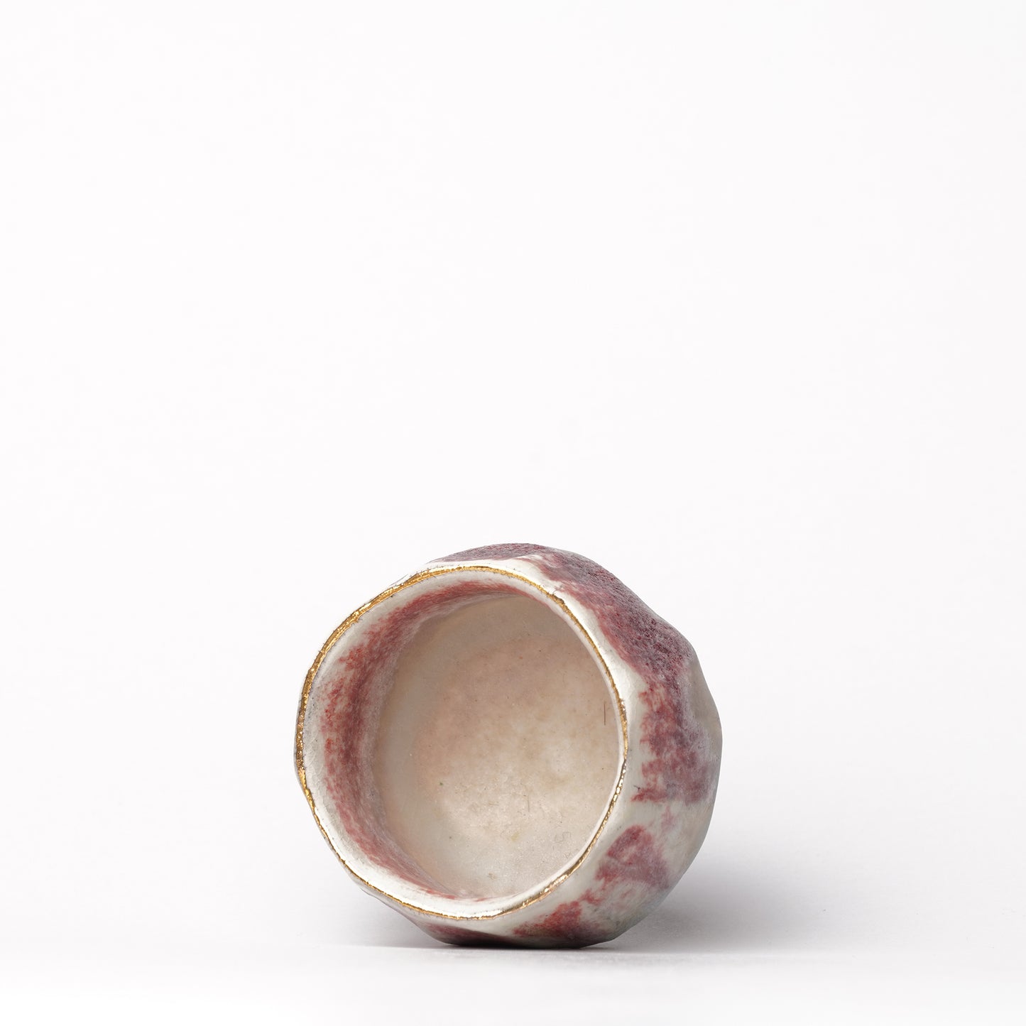 Nobuhito Nakaoka Colored Ash Glaze Guinomi Sake Cup with Gold