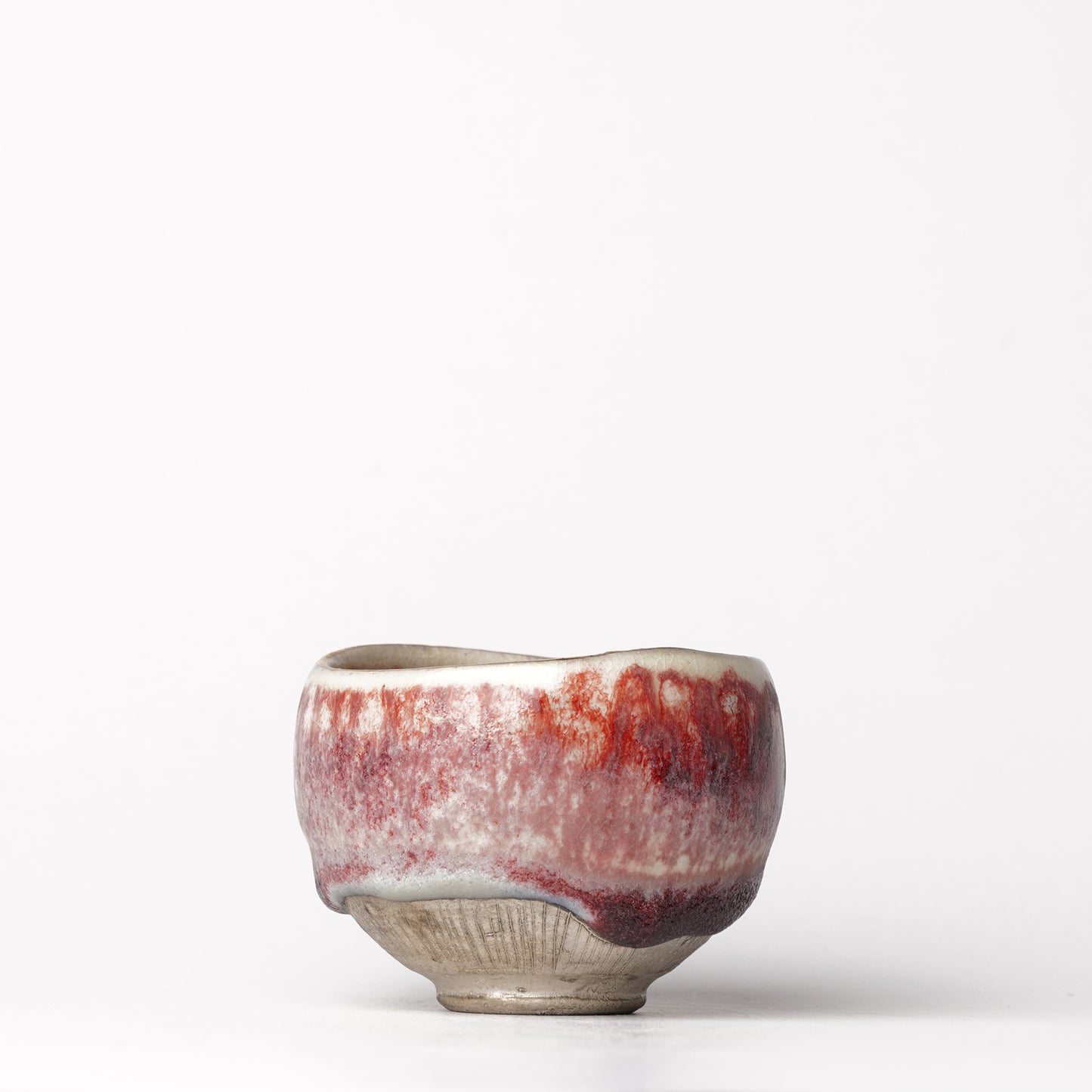 Nobuhito Nakaoka Colored Ash Glaze Guinomi Sake Cup with Silver Gold