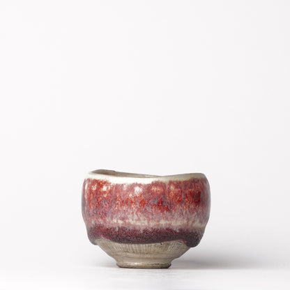 Nobuhito Nakaoka Colored Ash Glaze Guinomi Sake Cup with Silver Gold