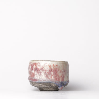 Nobuhito Nakaoka Colored Ash Glaze Guinomi Sake Cup with Silver Gold