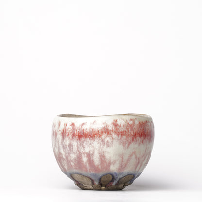 Nobuhito Nakaoka Colored Ash Glaze Yunomi Cup with Silver Gold