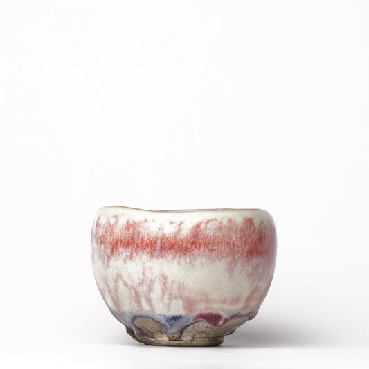 Nobuhito Nakaoka Colored Ash Glaze Yunomi Cup with Silver Gold