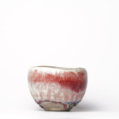 Nobuhito Nakaoka Colored Ash Glaze Yunomi Cup with Silver Gold