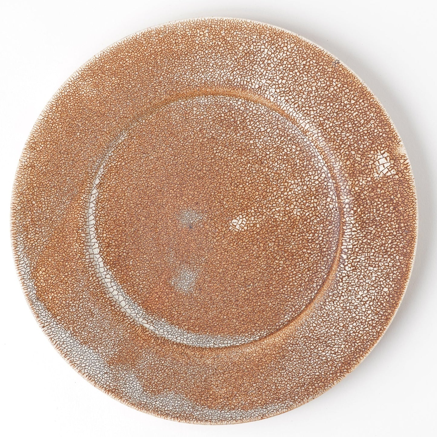 Hyouzangama Crackle Glaze Kairagi Rim Dinner Plate