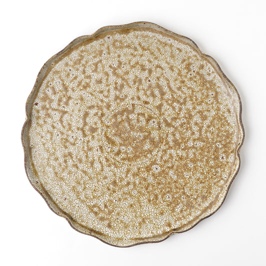 Futoshi Yamashita Volcanic Ash Glaze White Rinka Dinner Plate