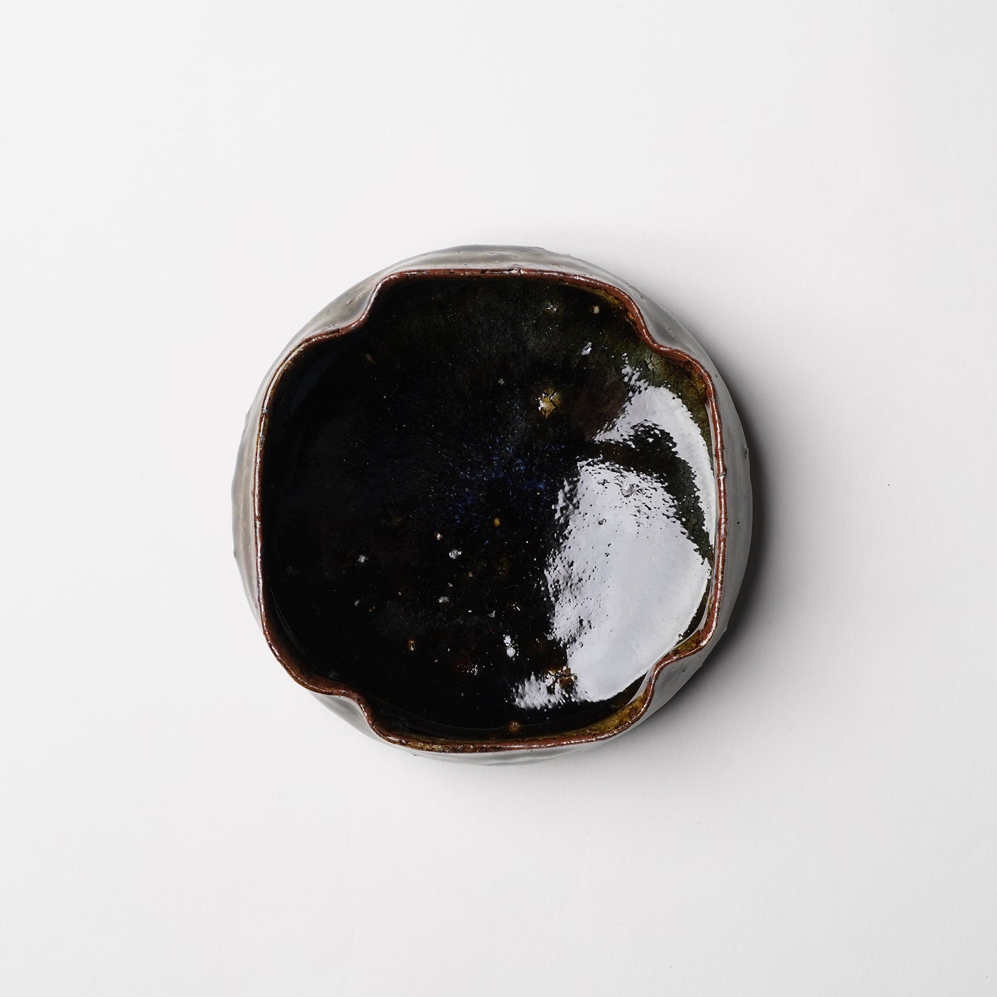 Takeryo Kawaguchi Square Bowl Ash Glaze