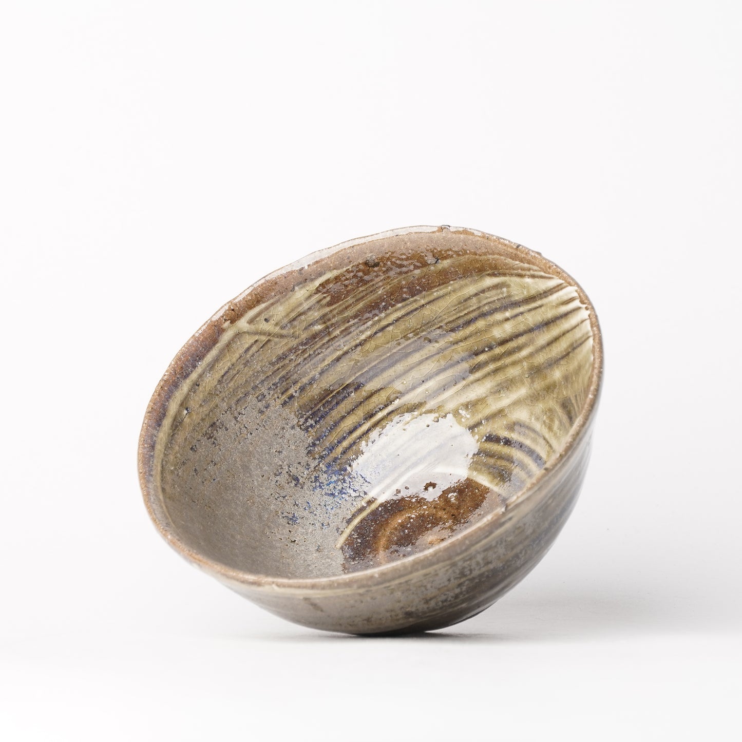 Takeryo Kawaguchi Hakeme Rice Bowl Ash Glaze