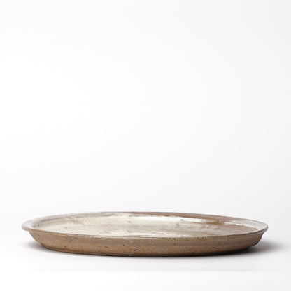 Takeryo Kawaguchi Hakeme Dinner Plate Ash Glaze