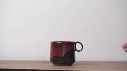 Hiroaki Okada Mug Red Sousei Kiln Hokkaido