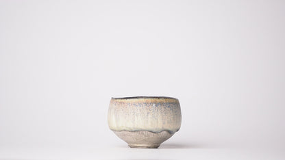 Nobuhito Nakaoka Colored Ash Glaze Guinomi Sake Cup with Silver