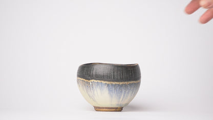 Nobuhito Nakaoka Colored Ash Glaze Yunomi Cup with Gold