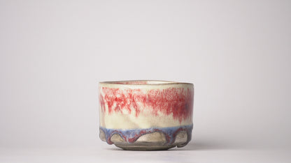 Nobuhito Nakaoka Colored Ash Glaze Cup Matcha bowl with Silver Gold